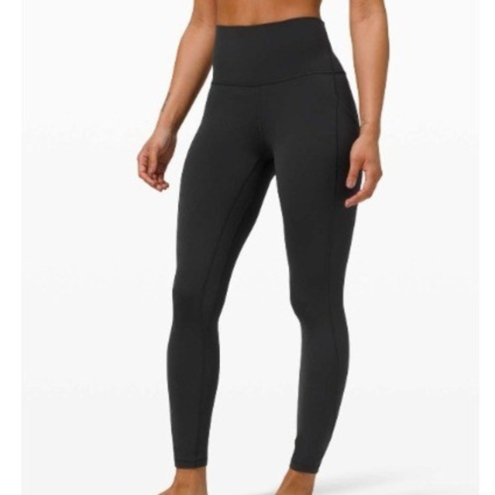 Lululemon Black High Rise Crop Leggings with Pockets Size 12 Align High Rise